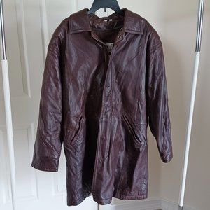 Gianfranco Ruffini Italy Men's Brown Leather Coat Jacket Size Medium